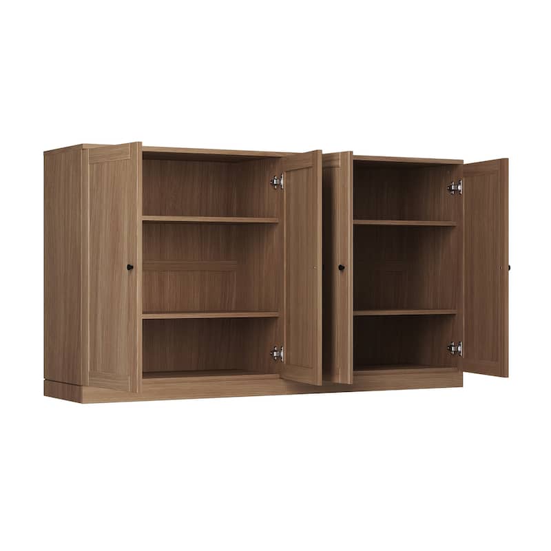 Palace Imports Premium 100% Solid European Oak Hardwood Modular Dining Room Sideboard with Shaker Doors - 64" Wide, 35.75" Tall