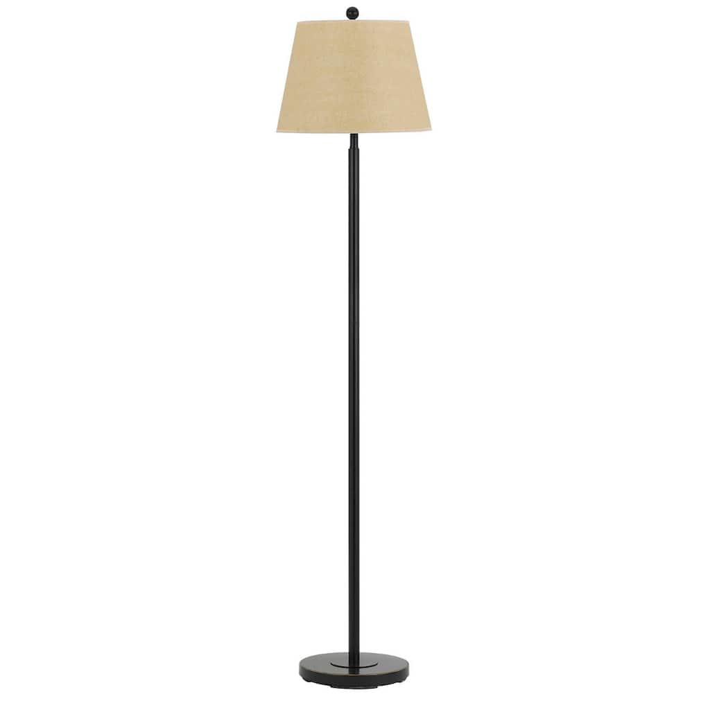60 Inch Metal Floor Lamp with Tan Square Shade for Home Lighting - 14" x 14" x 60"