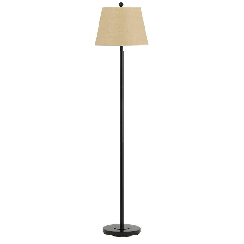 60 Inch Metal Floor Lamp with Tan Square Shade for Home Lighting - 14" x 14" x 60" - Bronze