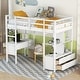preview thumbnail 4 of 23, Elegant & Multifunctional Design Twin Size Loft Bed with Built-in Desk with 2 Drawers, and Storage Shelves, Space Saving, White