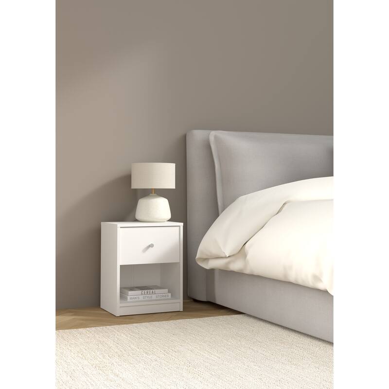 Porch & Den Portland 1 Drawer Nightstand - Set of 2 - White