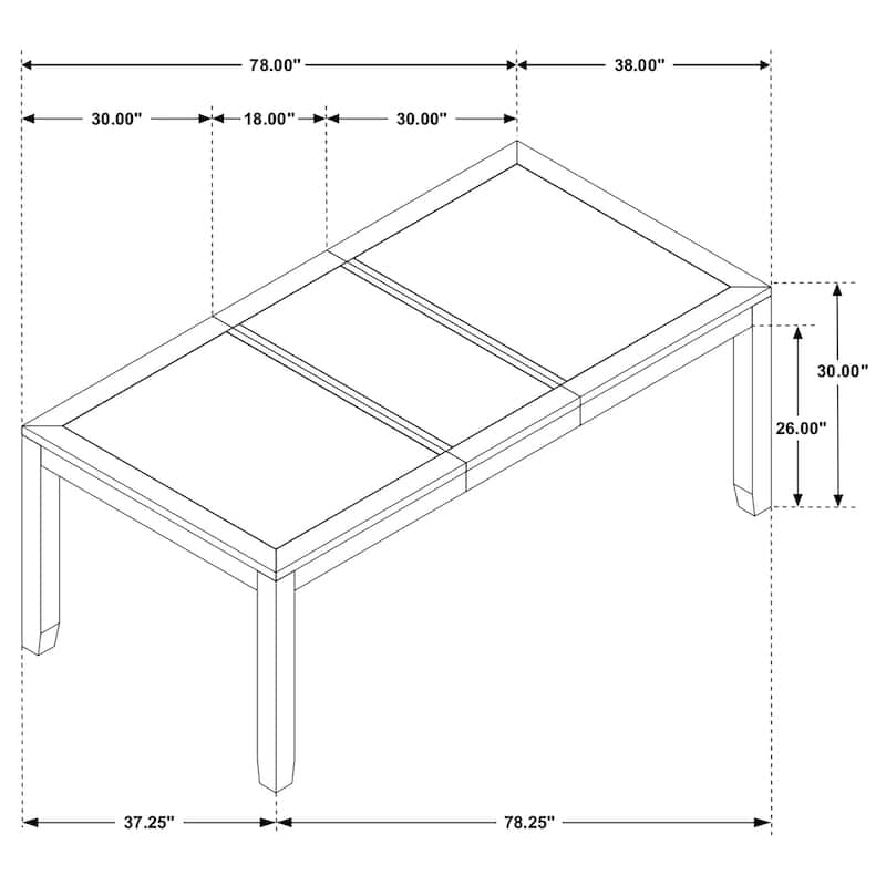 Elodie Black Rectangular Extension Leaf Dining Table Set