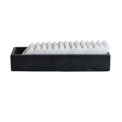 Handmade Alabaster Dominos in Soapstone Tray - 9.0"L x 3.0"W x 2.5"H