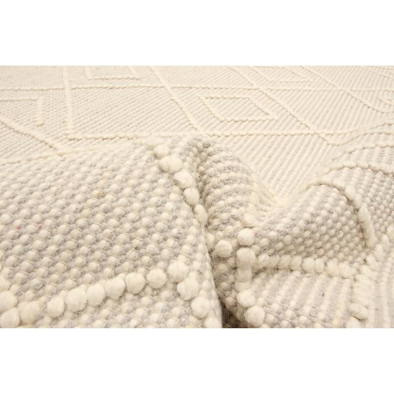 ECARPETGALLERY Braid weave Sienna Cream Wool Rug - 5'0 x 7'5
