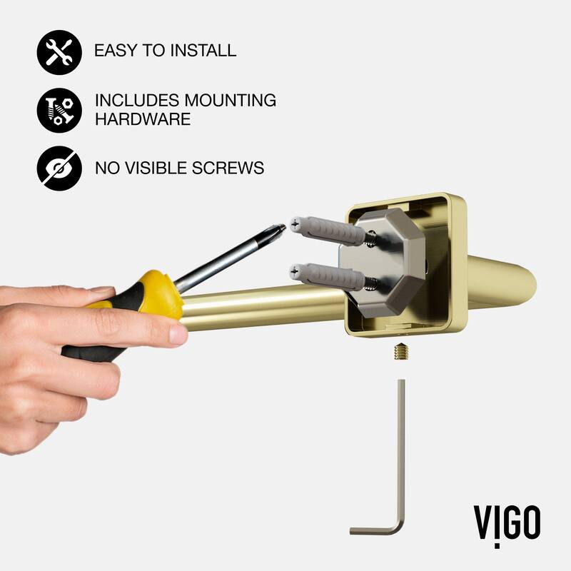 VIGO Meridian 4-Piece Bathroom Hardware Accessory Set with 24 in. Towel Bar, Toilet Paper Holder, Hand Towel Holder, Hook