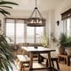 preview thumbnail 9 of 9, Modern Farmhouse Rustic 6-Light Wood Drum Chandelier for Dinning Room