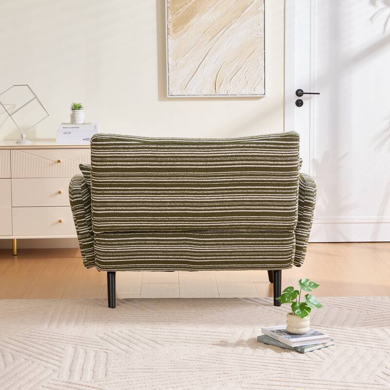 Modern style two-seater sofa with ultra-comfortable armrests, armrest pillows