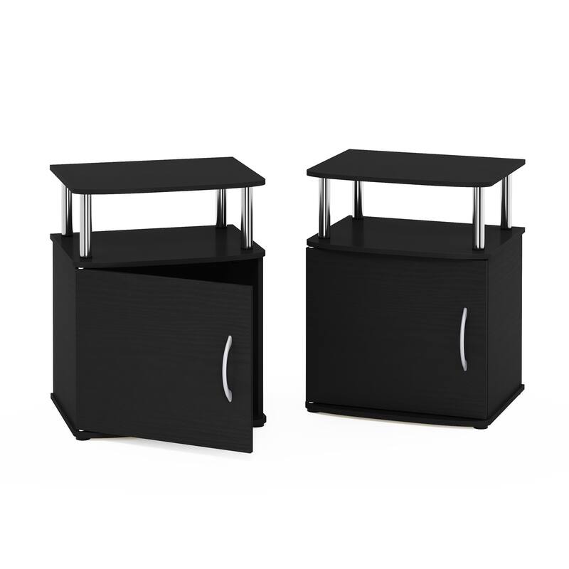Furinno JAYA Utility Design End Table with Stainless Steel Tubes