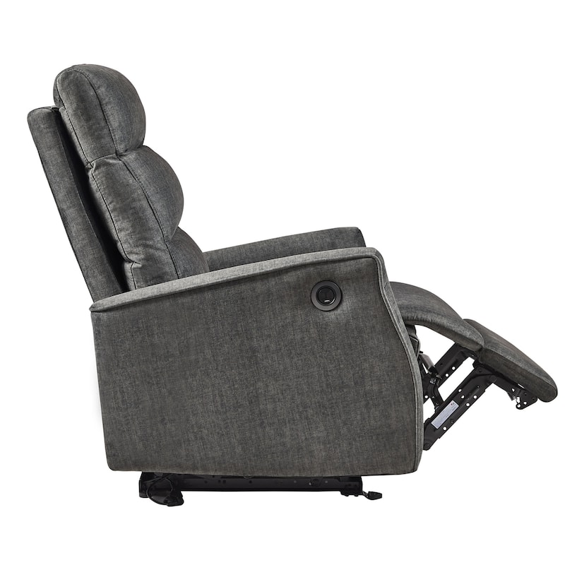 Grey Power Recliner Chair with USB Charging, Head & Lumbar Support ...