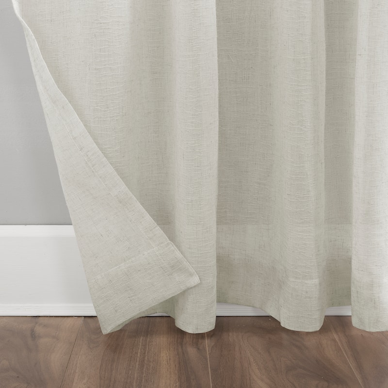 Clean Window Crushed Texture Anti-Dust Sheer Linen Blend Curtain Panel, Single Panel