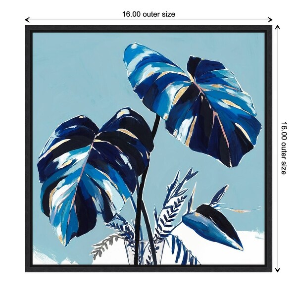 Villa Palms II (Blue Monstera) by Isabelle Z Framed Canvas Art