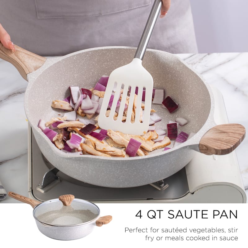 Country Kitchen Non-Stick Cast Aluminum Cookware Set - Durable Kitchen Cookware for Everyday Cooking, 6-11 Pc