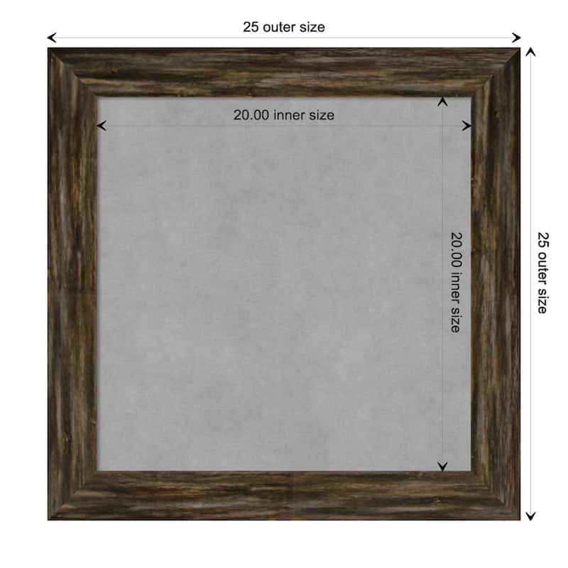 Amanti Art Fencepost Brown Narrow Framed Magnetic Board - Board Size 20x20
