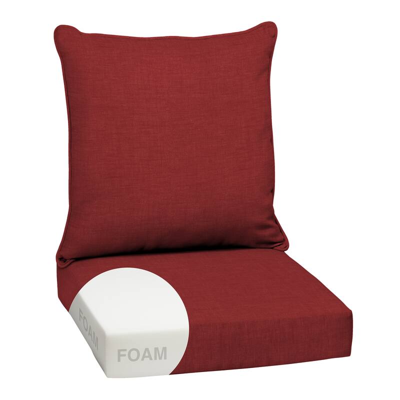 ARDEN Outdoor Foam Deep Seat Cushion Set, 24 in x 24 in - Ruby Red Leala