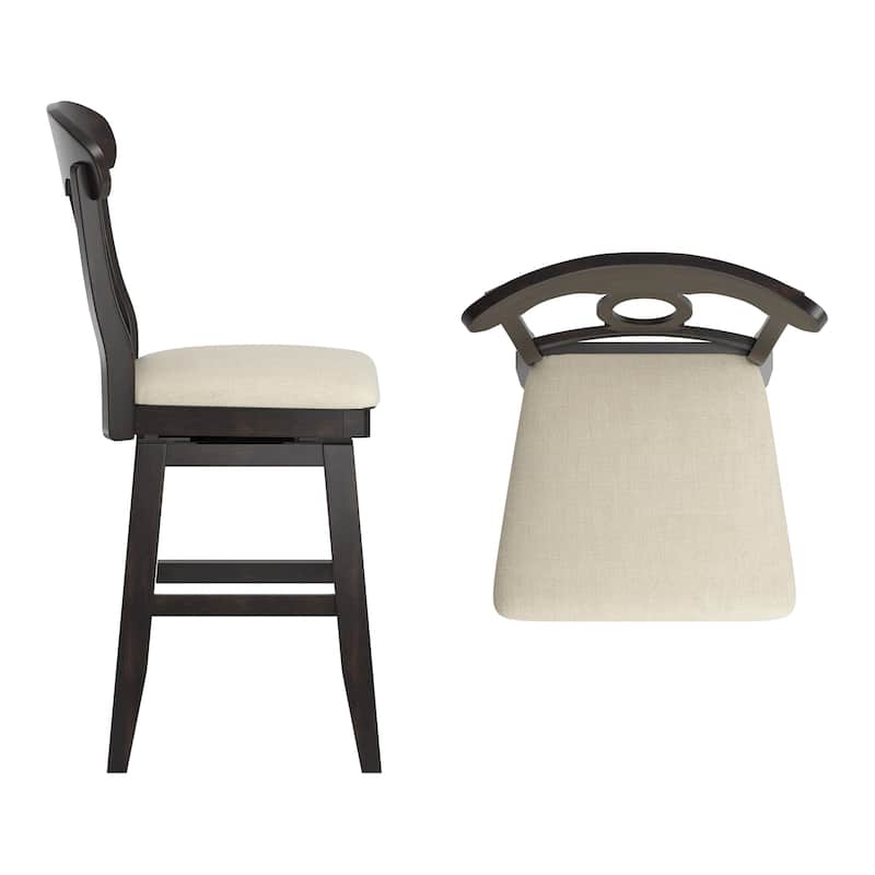 Ronda Napoleon Back Wood Swivel Chair