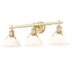 preview thumbnail 3 of 6, Yep by Golden Lighting Orwell 3-light Vanity in Brushed Champagne Brass and Clear Glass