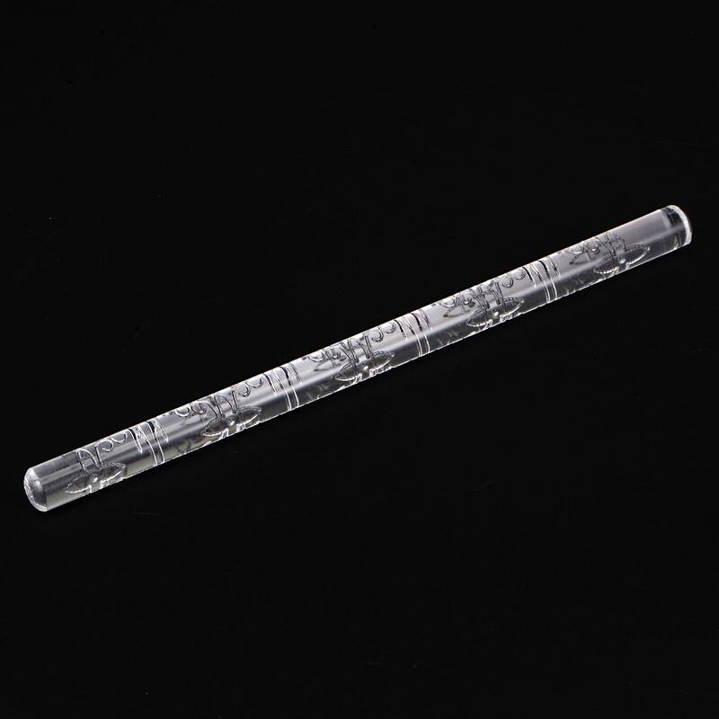 Acrylic Embossed Rolling Pin 16cm x 1cm Roman Pattern - Transparent