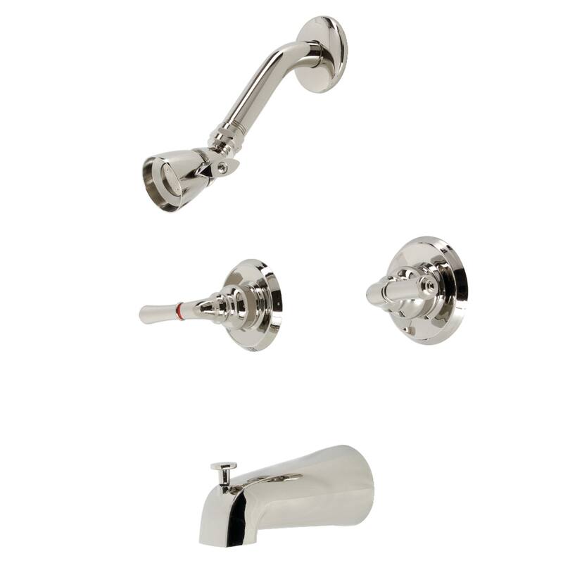 Kingston Brass Magellan Two-Handle Tub and Shower Faucet - Polished Nickel