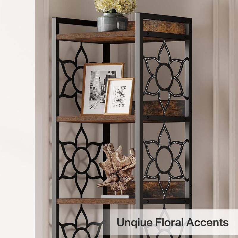 7-Tier Tall Corner Shelf, 78.74" Narrow Corner Bookshelf Bookcase with Metal Frame