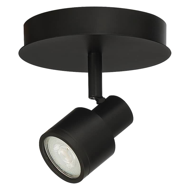 Lincoln 1 Light Adjustable LED Flush Mount - Matte Black - Matte Black