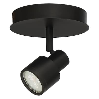 Lincoln 1 Light Adjustable LED Flush Mount - Matte Black