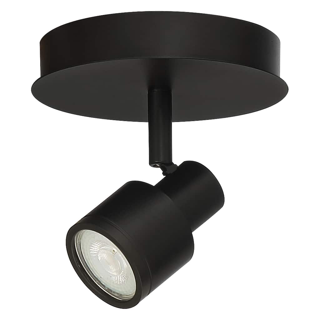 Lincoln 1 Light Adjustable LED Flush Mount - Matte Black