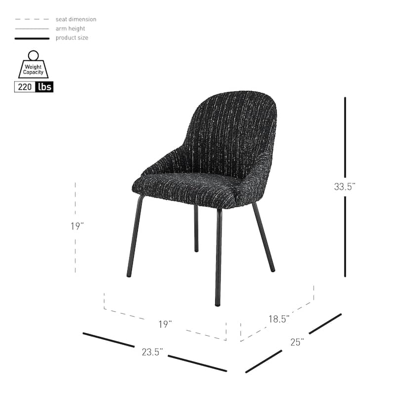 NPD Furniture Katrisa Boucle Dining Side Chair (Set of 2)