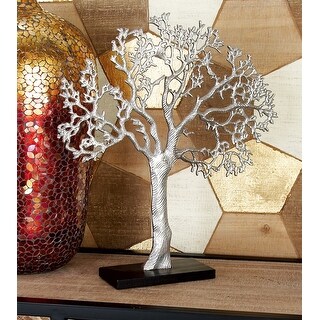 Silver Aluminum Tree Sculpture - 17 x 4 x 19