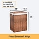 preview thumbnail 65 of 78, Laundry Hamper with Lid Rattan Basket with Removable Bags and Wheels