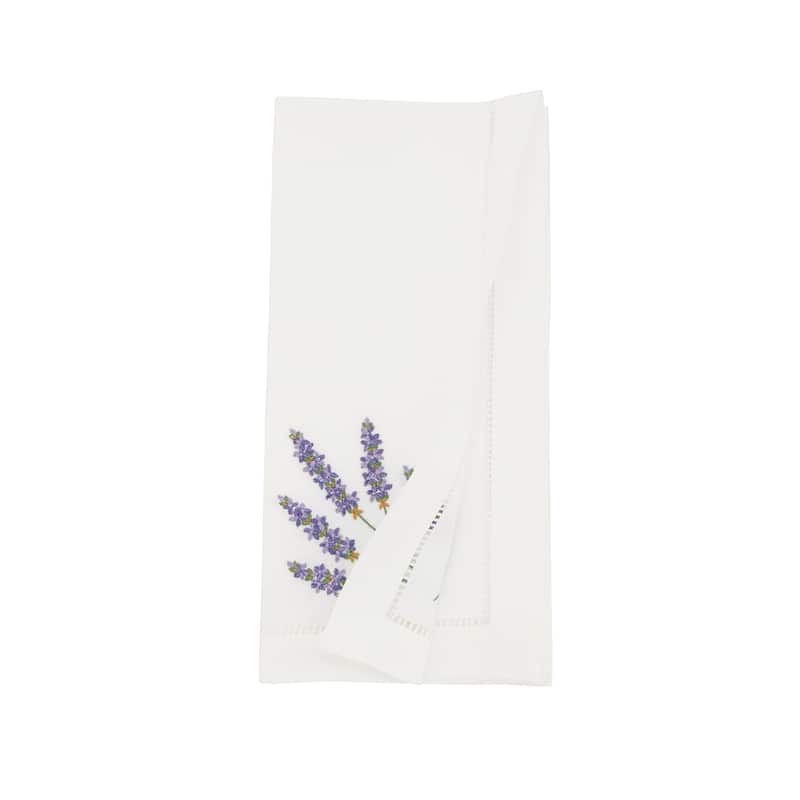 Garden Bliss Embroidered Lavender Napkin (Set of 6) - 20"x20"