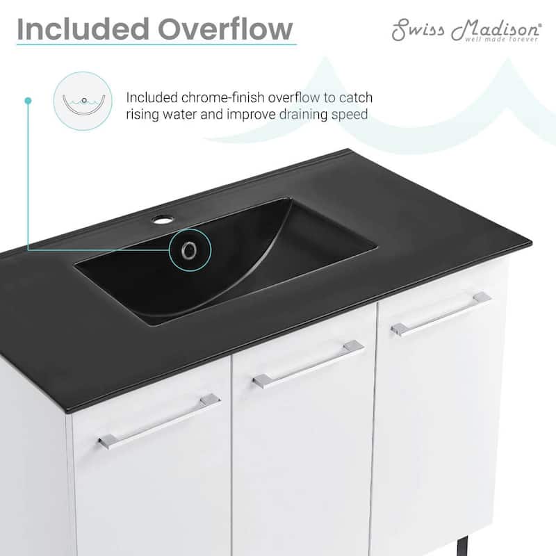 Swiss Madison SM-BV213MB Annecy 37" Free Standing Single Basin Vanity