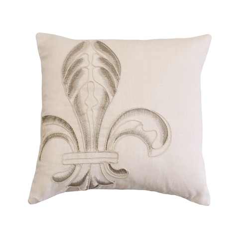 Embroidery Fleur De Lis Pillow, 18X18