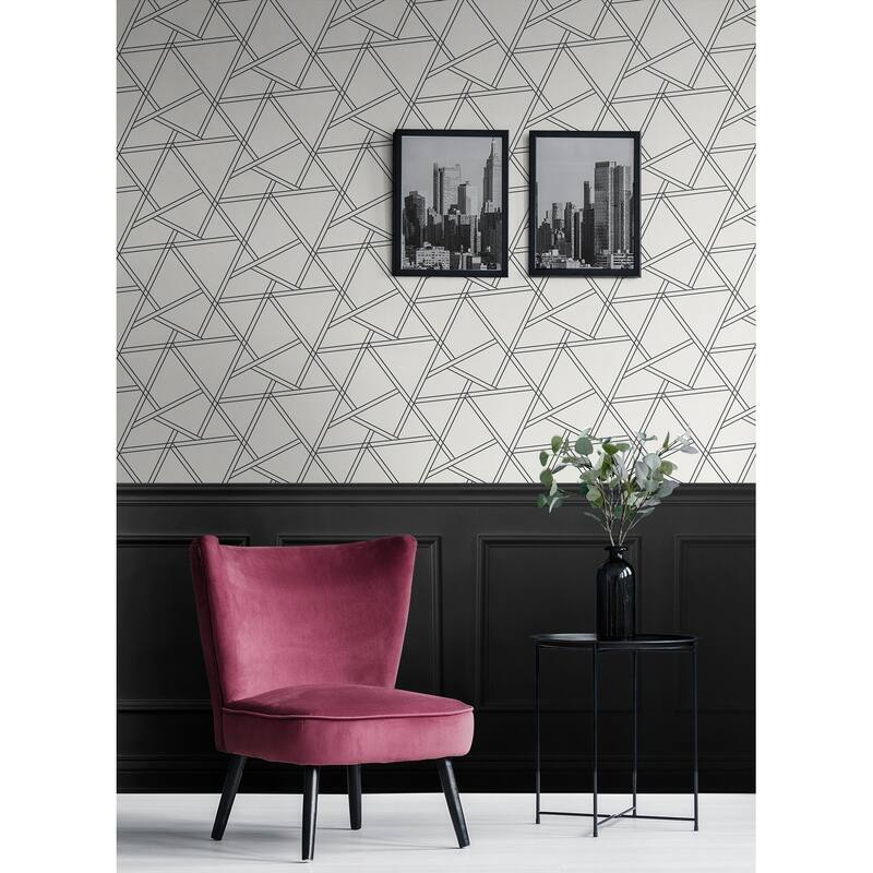 NextWall Railroad Geometric Peel and Stick Removable Wallpaper - 20.5 in. W x 18 ft. L