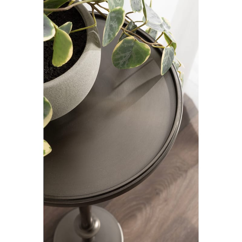 Kate and Laurel Engles Adjustable Polished Metal Table and Plant Stand