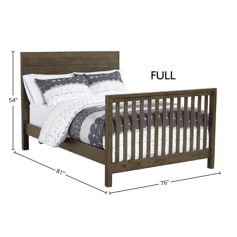 Dovetail Wood Complete Full Bed, Graphite