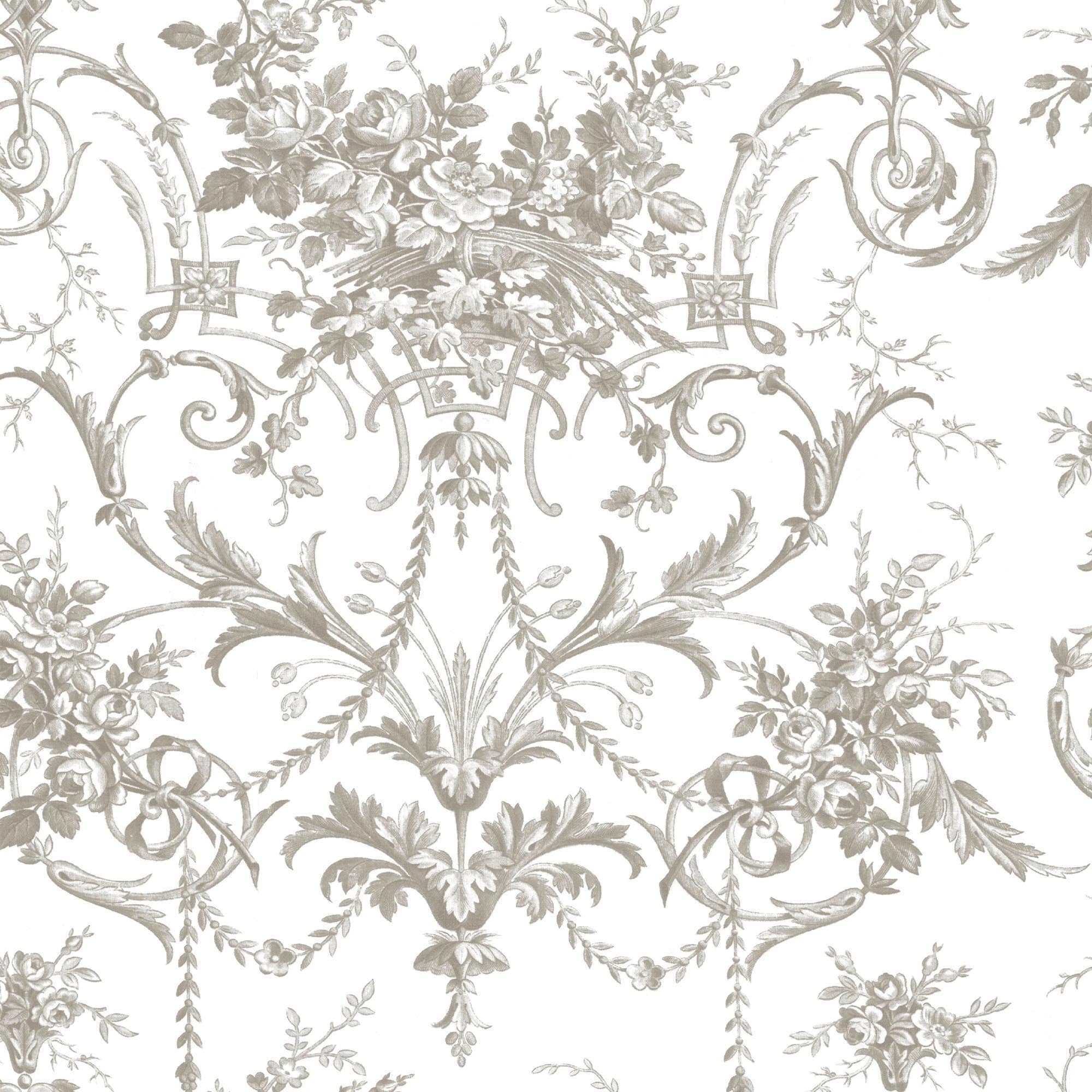 Laura Ashley Tuileries Dark Dove Grey Wallpaper