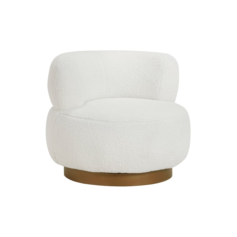 Selsey Sherpa Fabric Swivel Chair - White