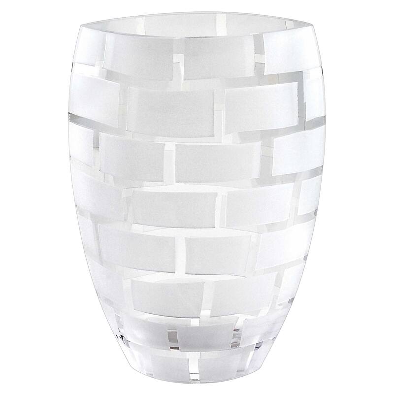 HomeRoots 12" Clear Cylinder Lead Free Crystal Table Vase