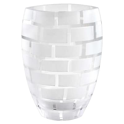 HomeRoots 12" Clear Cylinder Lead Free Crystal Table Vase
