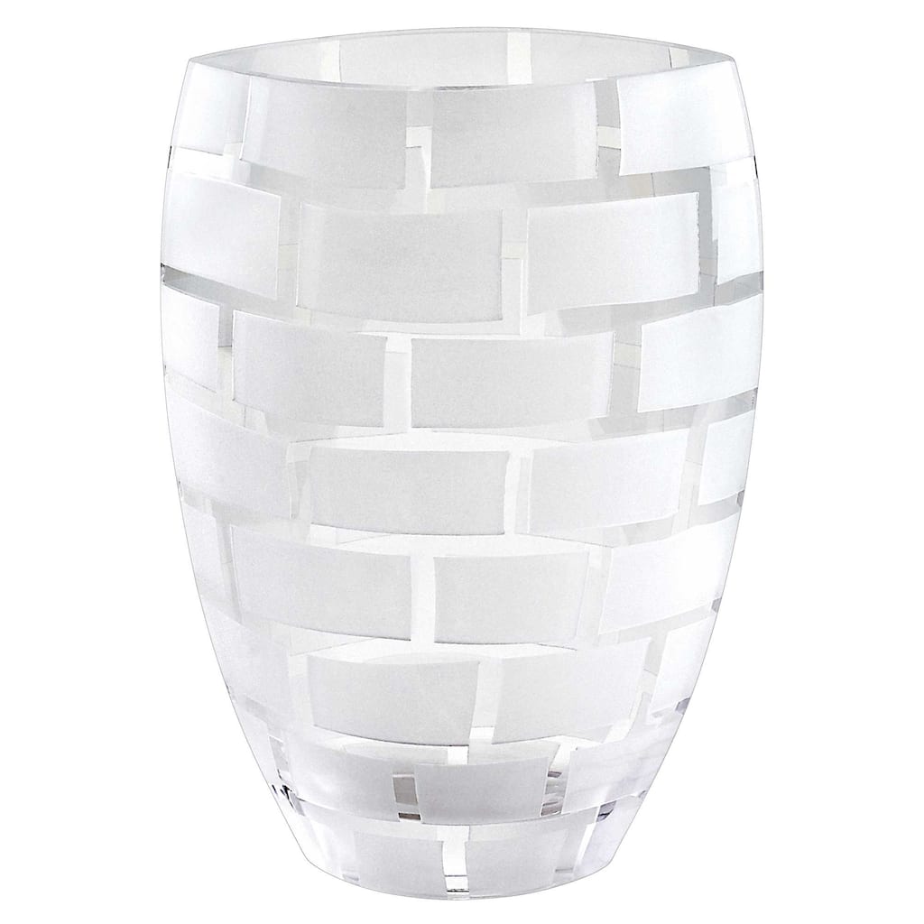 HomeRoots 12" Clear Cylinder Lead Free Crystal Table Vase
