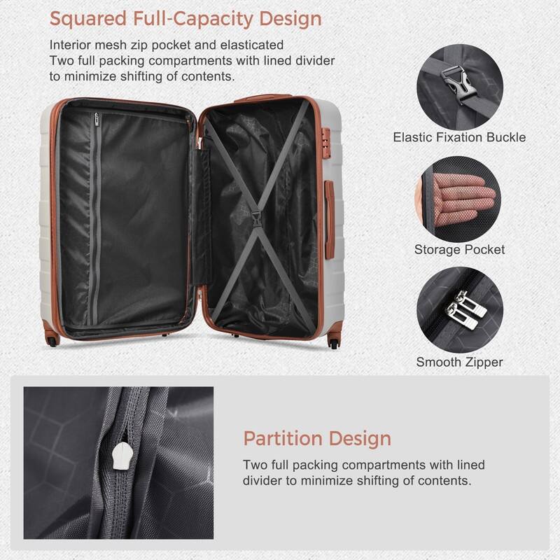 3pcs Luggage Sets Expandable Hardshell Lightweight Durable Suitcase Set Spinner Wheels Suitcase with TSA Lock