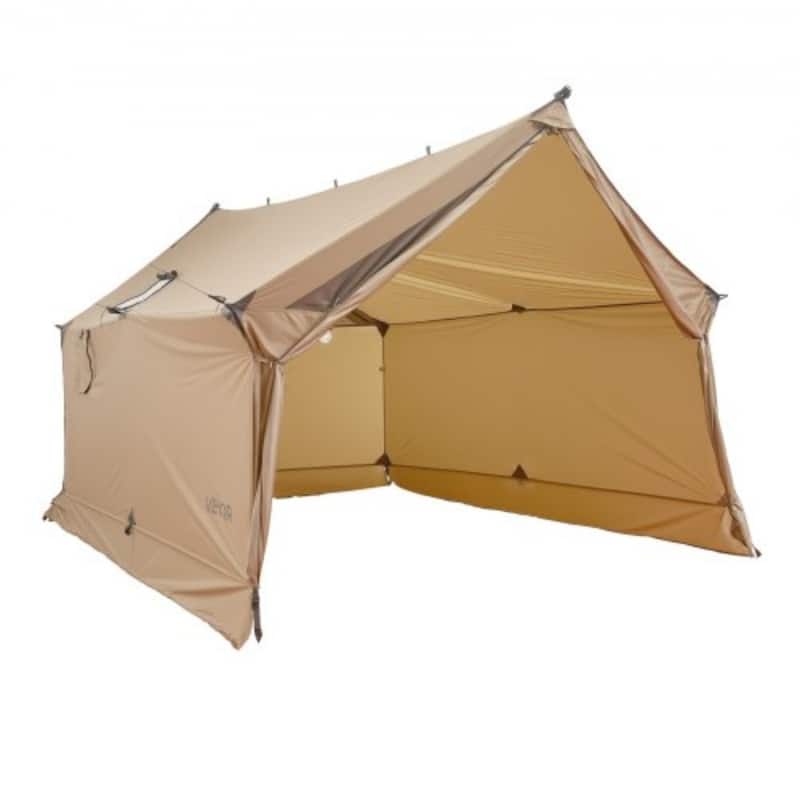 Brown Nylon Rectangular Hot Tent 4-Season Waterproof with Stove Jack - 98.43 x 78.74 x 59.06 in