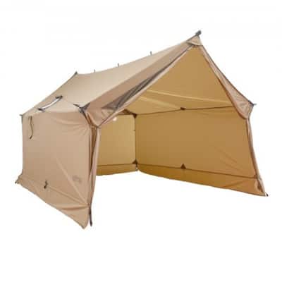 Brown Nylon Rectangular Hot Tent 4-Season Waterproof with Stove Jack - 98.43 x 78.74 x 59.06 in
