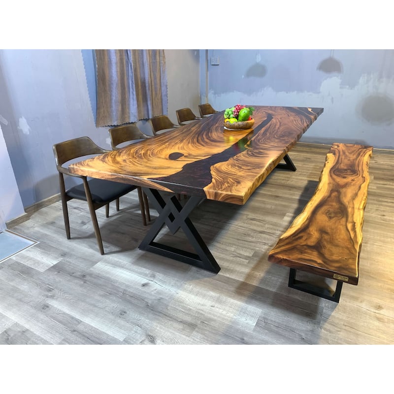 Sundaland 118" Large Slap Live Edge Dining Table
