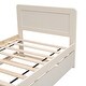 preview thumbnail 11 of 10, Twin Size Platform Bed Simple Wood Bed Frame with Twin Trundle Underneath, Wood Slat Support No Box Spring Needed, White Washed