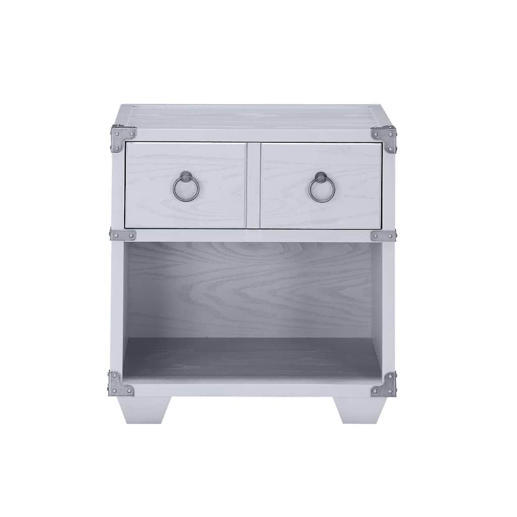 1 Drawer Nightstand with One Open Compartment