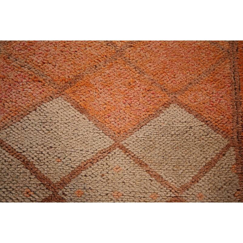 Oushak Turkish Vintage Runner Rug Hand-Knotted Geometric Wool Carpet - 2'8"x 13'7"