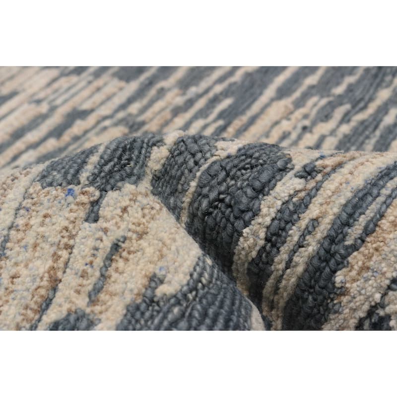 ECARPETGALLERY Hand-knotted Tangier Grey Wool Rug - 6'9 x 9'9