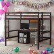 preview thumbnail 1 of 40, Full size Loft Bed With Desk and Writing Board,2 Drawers Cabinet for Home Espresso
