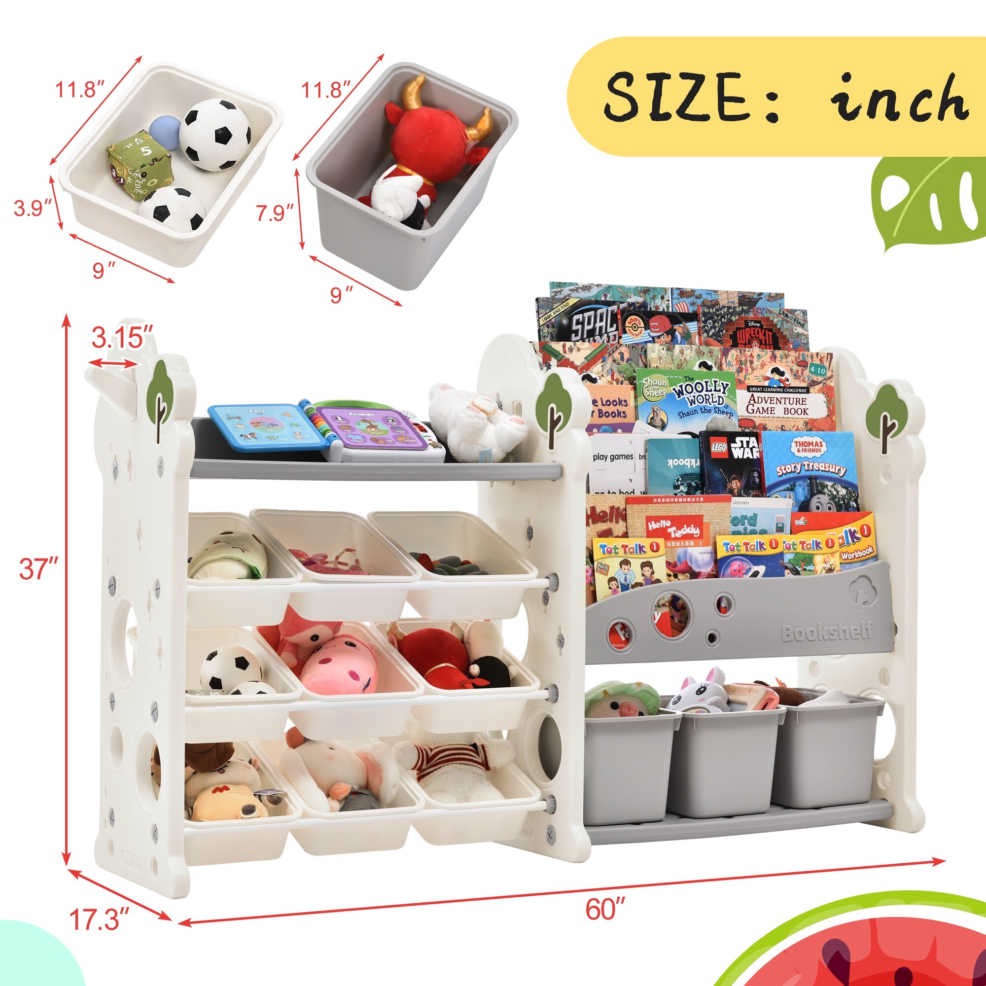 Kids Toy Storage Organizer With Bins